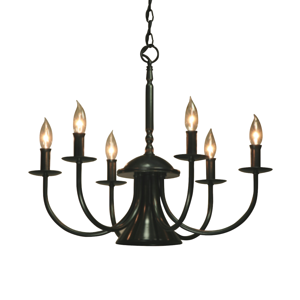 Lumina Chandelier 6 arm Plain w/Centre Light